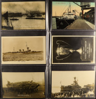 SHIPS PICTURE POSTCARDS 1900's-1920's Includes Real Photos, German Submarine Washes Ashore At Hastings, Launch Of HMS Th - Other & Unclassified