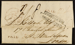 STAMP - 1834 (23rd Dec) A Letter Of Two Sheets (previously Containing An Enclosure), â€˜PAIDâ€™ â€˜2/-â€™ In Canada And  - ...-1840 Préphilatélie