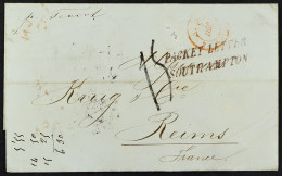 STAMP - 1852 (13th Nov) A Letter From Rio De Janeiro, BRAZIL, To Reims, France, Via Southampton, Carried By RMSP â€˜Tevi - ...-1840 Préphilatélie