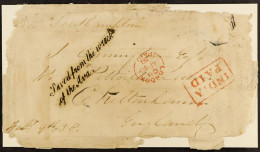 STAMP - 1858 (9th Feb) The Remnants Of A Letter Recovered From The WRECK Of The P.& O. Companyâ€™s â€˜Avaâ€™ Wrecked Off - ...-1840 Préphilatélie