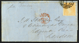 STAMP - 1858 (16th May) A Letter Prepaid Sixpence (Victoria, 6d, Orange-yellow, Full Margins And Tied) From Melbourne, A - ...-1840 Préphilatélie