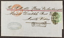 STAMP - 1875 (8th April) A Letter Paid A Shilling (the Stamp Cancelled With â€˜498â€™ Of Manchester) Directed To â€˜Dour - ...-1840 Préphilatélie