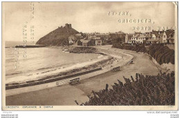 011cf    PAYS DE GALLES CRICCIETH ESPLANADE AND CASTLE (ECRITURE EMBOUTIE: TY. FRY. NORTH WALES) - Caernarvonshire