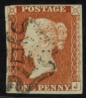 1841 1d Red-brown â€˜CJâ€™ Plate 25 With 4 Margins (just Into Top Left Corner) Cancelled By COVENTRY MALTESE CROSS. A Fi - Other & Unclassified