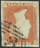 1841 1d Red-brown 'GD' Plate 105 WATERMARK INVERTED, SG 8Wi, Very Fine Used With 4 Neat Margins & Choice Numeral Cancell - Other & Unclassified