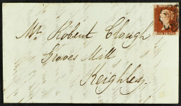 1841 WITH ORIGINAL YARN SAMPLE. 1841 (21 Sept) EL Letter From Manchester To A Mill Owner At Keighley Bearing 1d Red-brow - Other & Unclassified