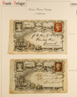 1850 OCEAN PENNY POST Illustrated Envelopes (2) One Undated Front Addressed To Greenwich Bearing 1d Red-brown Imperf Use - Other & Unclassified
