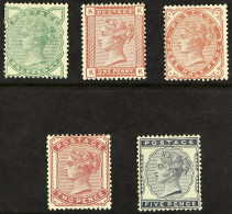 1880-81 Wmk Imperial Crown Set, SG 164-169, Mint Part OG (1d No Gum), Cat Â£1415. - Other & Unclassified