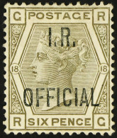 I.R. OFFICIAL 1882 6d Grey, SG O4, Mint Lightly Hinged, Large Part OG. Wenvoe Certificate. Cat Â£575. - Other & Unclassified