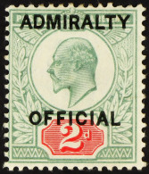 ADMIRALTY OFFICIAL 1903 2d Yellowish Green And Carmine-red Opt Type O10, SG O104, Mint Lightly Hinged, Large Part OG. We - Other & Unclassified