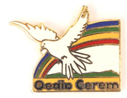 Pin's OEDIP CEREM - Colombe En Vol Et Arc En Ciel - N090 - Medical