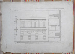 GRAVURE Krafft Del. 19eme Plan Maison Campagne Pres Versailles 78 - Arquitectura