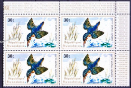 Rwanda 1975 MNH Blk, Malachite Kingfisher (Corythornis Cristatus) Aquatic Birds - Coucous, Touracos