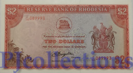 RHODESIA 2 DOLLARS 1977 PICK 35c AUNC - Rhodesia