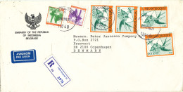 Yugoslavia Registered Cover Sent To Denmark 27-2-1990 Topic Stamps (sent From The Embassy Indonesia Belgrade) - Covers & Documents