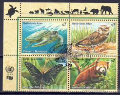 UNO Wien 1998 - Gefährdete Arten (VI) - Fauna, Nr. 248 - 251 Zd., Gestempelt / Used - Gebraucht