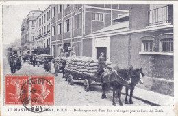 75 - PARIS : Les Attelages Ravitaillant Quotidiennement En Sacs De Café L'entrepôt  Central Du Planteur De CaÏffa - Sonstige & Ohne Zuordnung