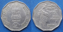 INDIA - 2 Rupees 2000 "Flag On Map" KM# 121.5 Republic Decimal Coinage (1957) - Edelweiss Coins - Georgia