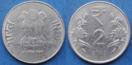 INDIA - 2 Rupees 2013 "Lotus Flowers" KM# 395 Republic Decimal Coinage (1957) - Edelweiss Coins - Georgia