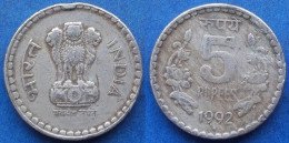 INDIA - 5 Rupees 1992 "Lotus Flowers" KM# 154.1 Republic Decimal Coinage (1957) - Edelweiss Coins - Georgië