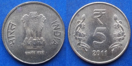 INDIA - 5 Rupees 2011 "Lotus Flowers" KM# 399.1 Republic Decimal Coinage (1957) - Edelweiss Coins - Géorgie