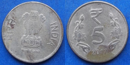 INDIA - 5 Rupees 2017 "Lotus Flowers" KM# 399.1 Republic Decimal Coinage (1957) - Edelweiss Coins - Georgia