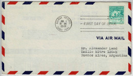 Vereinigte Staaten / USA Canal Zone 1949, Luftpostbrief Ersttag Balboa Heights - Buenos Aires (Argentinien) Gold Rush - Canal Zone