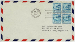 Vereinigte Staaten / USA Canal Zone 1949, Luftpostbrief Ersttag Balboa Heights - Buenos Aires (Argentinien) Gold Rush - Canal Zone