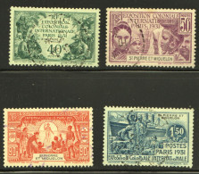 Expo Coloniale De Paris  Série Complète Oblitérée Yv 132-5 - Unused Stamps