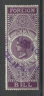 INDIA Foreign Bill Revenue Tax 6 Annas O Queen Victoria - Official Stamps
