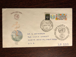 BRAZIL FDC COVER 1968 YEAR  WHO HEALTH MEDICINE STAMPS - Covers & Documents