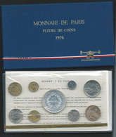 1976 COFFRET SERIE FLEURS DE COINS MONNAIE DE PARIS FDC AVEC 50 FRANC HERCULE ARGENT BU  Laupi 143 - BU, Proofs & Presentation Cases