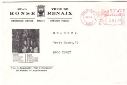 Belgique - Lettre EMA De 1991 - Oblit Ronse Renaux - Avec Empreintes Machine De La Ville De Renaix - - 1980-99