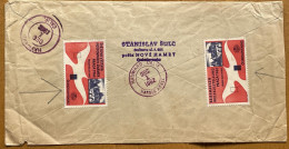 CZECHOSLOVAKIA 1962, REGISTER COVER, USED TO USA, VIGNETTE LABEL, WORLD STAMP EXHIBITION, SPORT WORLD FOOTBALL, NOVE HAM - Brieven En Documenten