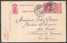 E.P. Carte Armoirie 10c . + Tp  Josephine-Charlotte 10c. . Obl. Dc VIANDEN 29.7.1921 Vers Chairière Sur Semois (Belgique - Postwaardestukken