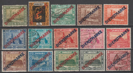 SARRE - 1922 - SERVICE - SERIE COMPLETE YT N°1/15 */OBLITERES MH/USED - COTE = 54 EUR. - Officials