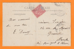 1910 - SPM - Timbre à 10 Centimes Groupe Sage Sur CP Vers Granville, Manche, Via New York Et Le Havre - Lettres & Documents