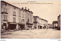 67Sm  63 Cunlhat Place De L'église Et Rue Bellevue Banque Privée Coiffeur - Cunlhat