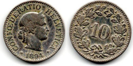 MA 30929 / Suisse - Schweiz - Switzerland 10 Rappen 1894 TB - 10 Centimes / Rappen