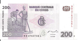 CONGO 200 FRANCS 2007 UNC P 99 A - Non Classés