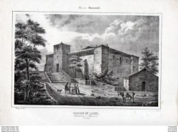 99Mq  Litho Lithographie Grande Gravure De Philippe 33 Chateau Du Breuil Arrondt De Lesparrel Lesparre - Lesparre Medoc