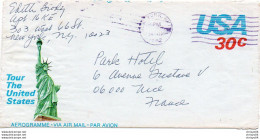 V11 96Hs  Courrier Air Mail Oblitération Timbres Etats Unis USA Aerogramme From New York 1982 - Other & Unclassified