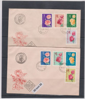 1962 FLOWERS - ROSES 2 FDC (noir Cancelied ) BULGARIA / Bulgarie - FDC