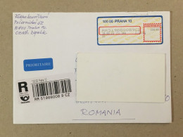 Ceska Republika Ceska Posta Used Letter Stamp Circulated Cover Registered Barcode Label Printed Sticker Praha 2023 - Andere & Zonder Classificatie