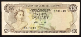 Bahamas 20 Dollars 1974 Pick#39b Queen Elizabeth IIà Bb+ Vf+ Lotto.594 - Bahama's