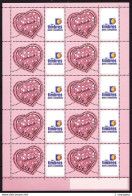 F 3747 A - 0,53E  Coeur Cacharel - Feuille De 10 Timbres - Logo Timbres Personnalisés - Neuf N** - Très Beau - Autres & Non Classés