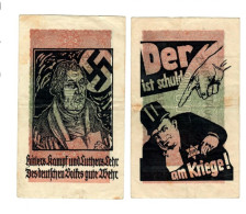 Two WW2 Germany Nazi Propaganda FORGERY Overprint On Genuine 20,000 Mark 1923 Banknote VF- - Other & Unclassified