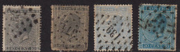 Belgique - Leopold Ier "Profil Gauche" 4 Timbres 10 C Et 20c, Différents Tons - 1865-1866 Perfil Izquierdo