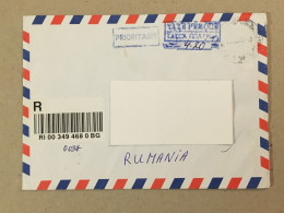 Bulgaria Used Letter Stamp Cover Registered Barcode Label Printed Sticker 2015 - Brieven En Documenten