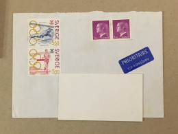 Sweden Sverige Used Letter Stamp Cover Olympic Games Olympics Munchen 1972 Marathon Swimming 2015 - Lettres & Documents